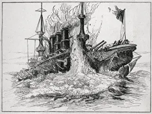 Explosion Prints: Ship struck by a submarine-fired torpedo