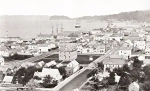 Oregon Prints: Ship tied up at a wharf, dock, Astoria, Oregon, USA