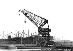 Shipbuilding Prints: Shipbuilding at Belfast, the 200 Ton Floating Crane