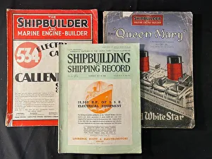 Images Dated 19th February 2021: Three shipbuilding magazine front covers