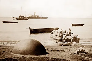 Bales Prints: Shipping cotton bales, St Vincent, Caribbean