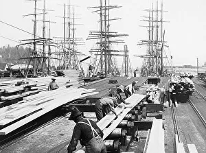 Lumber Prints: Shipping lumber Washington USA early 1900s