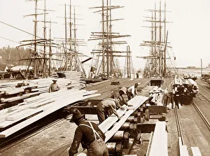 Shipping lumber Washington USA early 1900s