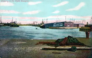 Clyde Prints: Shipping on the River Clyde, Glasgow, Scotland. Date: circa 1907