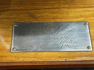 Ship's bell trophy won in 1934 in motor yacht race (plaque)
