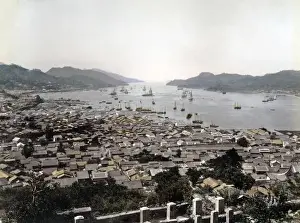 Nagasaki Prints: Ships in Nagasaki Harbour, Japan, circa 1880s