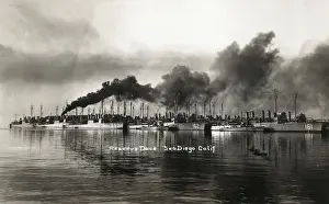 Billowing Prints: Ships in Reserve Dock, San Diego, California, USA