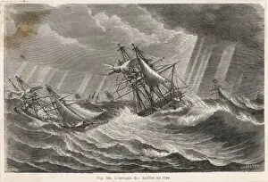 Antilles Prints: Ships in Stormy Sea