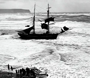 Shipwreck and lifeboat, Whitby, Victorian period
