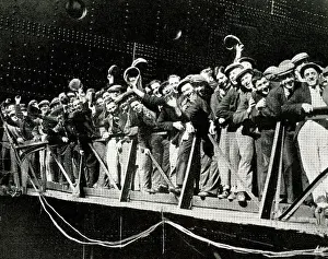 Shipyard Prints: Shipyard workers cheering King Edward VIII in Glasgow