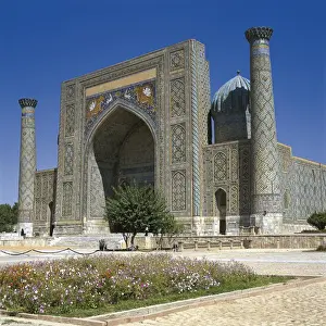 Samarkand Prints: Shir Dor Madrasa. 1619-1636. UZBEKISTAN. Samarkand
