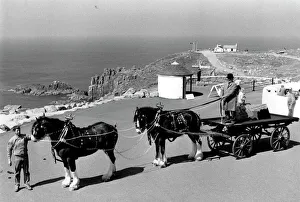 Hats Gallery: Shire horses and dray at Lands End, Cornwall