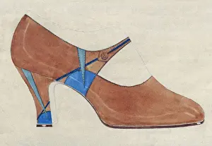 Heel Prints: Shoe design in brown and blue