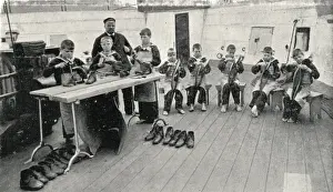 Business Man Prints: Shoemaking Class, Training Ship Wellesley, North Shields