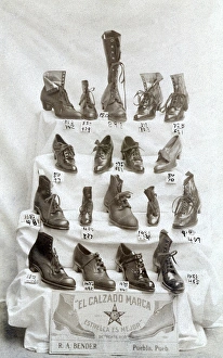Puebla Gallery: Shoes with prices, R A Bender, Puebla, Mexico