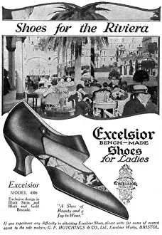 Shoes to wear on the Riviera - Excelsior advertisement, 1925