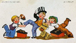 Dropping Gallery: Two Shoeshine boys fighting over a potential customer