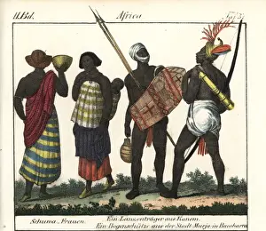 Mali Prints: Shooa women with baby, Kanem spearman, and Bambara bowman