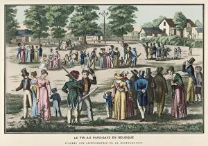 Belgians Prints: Shooting in Belgium - 19th century