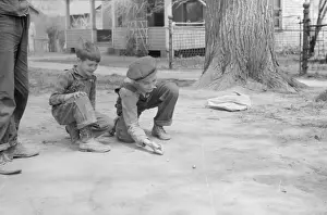 Marbles Prints: Shooting marbles, Woodbine, Iowa