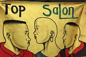 Images Dated 29th November 2011: Shop Sign - South African Hair Salon