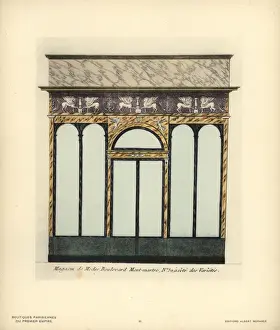 Shopfront Prints: Shopfront of a fashion boutique, Paris, circa 1800