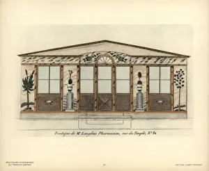 Shopfront Prints: Shopfront of Langloiss pharmacy, Paris, circa 1800