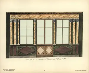 Shopfront Prints: Shopfront of Taillebosqs fabric store, Paris, circa 1800