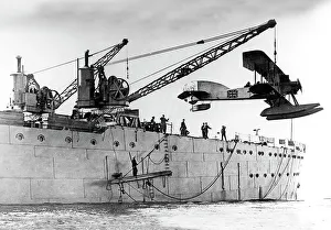 SHORT Bros 166 biplane on HMS Ark Royal early 1900s
