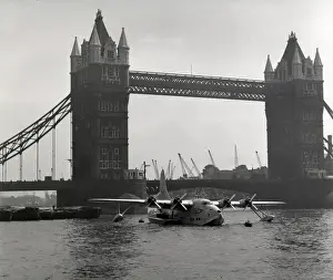 Short S. 45 Solent 3 G-AKNO at Tower Bridge