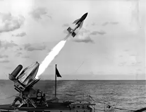 Short Seacat ship-to-air missile is launched