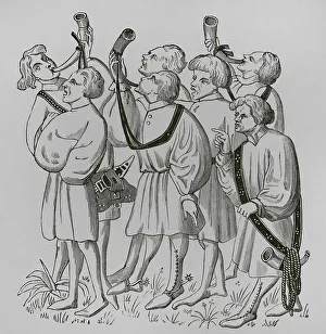 Shouting Prints: How to shout and blow horns. Facsimile of an engraving