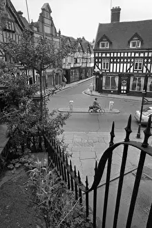 Cyclist Prints: Shrewsbury town centre - Milk Street