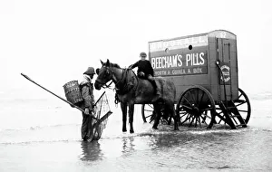 A shrimper and a bathing machine, Blackpool