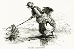 Shrimping Prints: Shrimping at Ambleteuse 1858