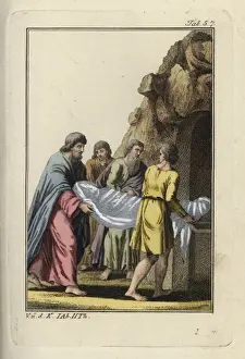 Shroud Prints: The shrouded body of Jesus Christ being carried