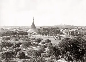 Buddhism Prints: Shwedagon pagoda, Rangoon, Yangon, Burma, Myanmar