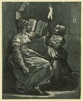 Chiaroscuro Prints: Sibyl reading a book