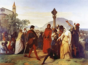 Anjou Gallery: Sicilian Vespers, (1846) by Francesco Hayez (1791-1882)