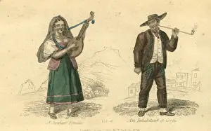 Sicilian Prints: Sicilian Woman and Man of Corfu