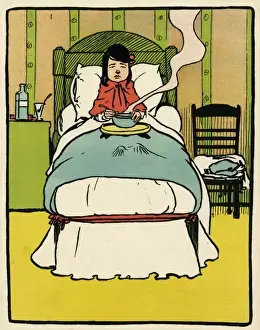 Marked Prints: Sick Girl in Bed