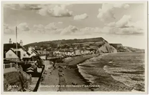Sidmouth Prints: Sidmouth, Devon, England - The beach from Connaught Gardens