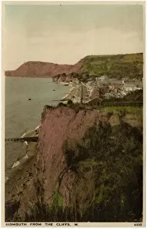 Sidmouth Prints: Sidmouth, Devon - View from the Cliffs (West)
