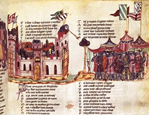 Biblioteca Gallery: Siege of a city. 14th century. Gothic art. Miniature