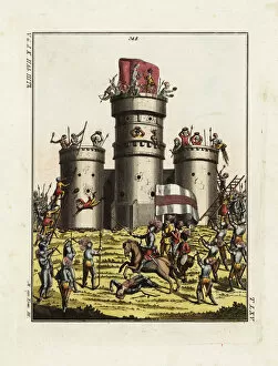 Manuscript Collection: Siege of a medieval castle