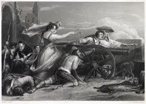 Citizens Prints: SIEGE OF SARAGOSSA Agostina, the Maid of Saragossa rallies her fellow- citizens to resist the French