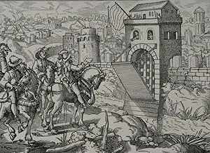 Walled Prints: Siege of a town by a feudal army. Order to open