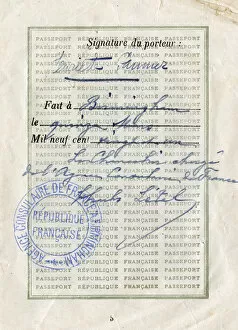 Stamped Collection: Signature page, French passport