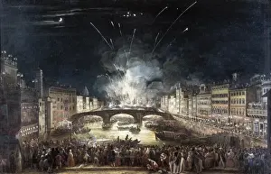 1808 Prints: SIGNORINI, Giovanni (1808-1858). Fireworks over
