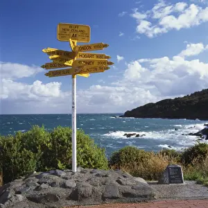 Pointing Prints: Signpost at Bluff, South Island, New Zealand
